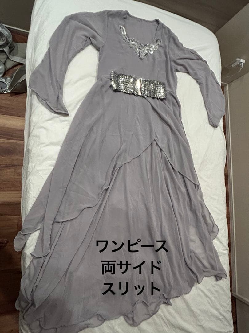 匿名発送グレー シフォンベリーダンス衣装モアシャハット　お値引き中です♪