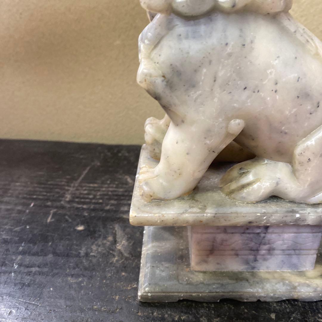 白玉製獅子像2体セット