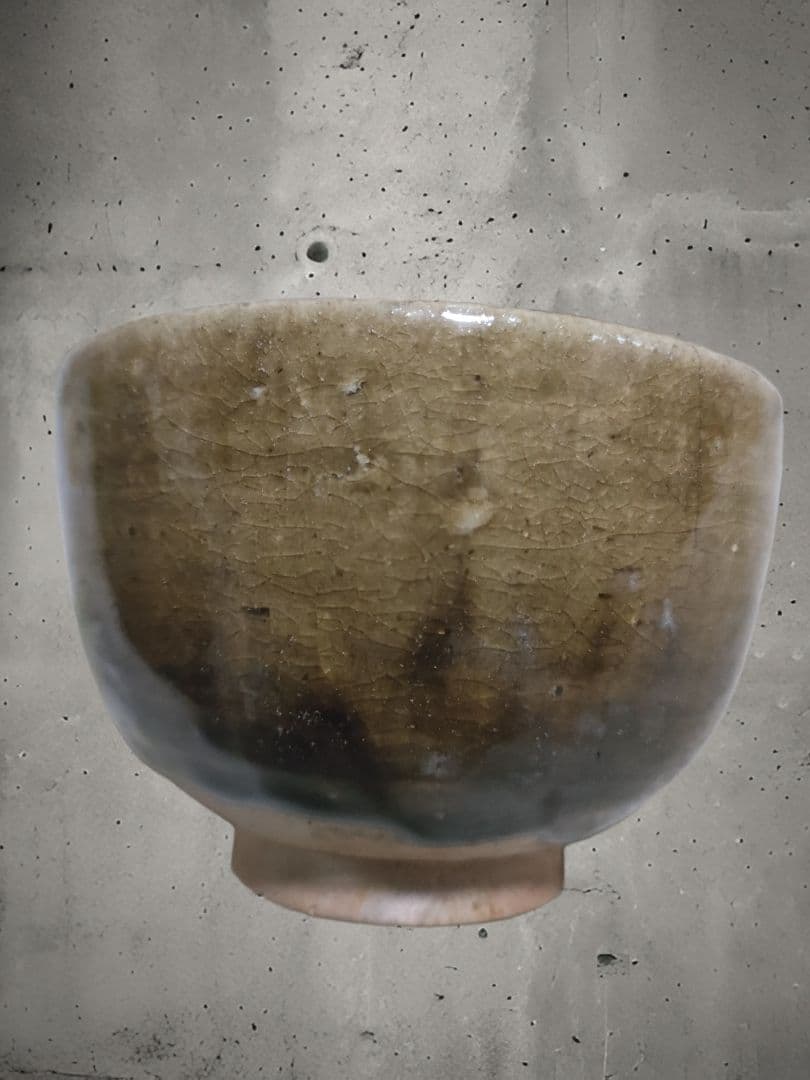 尾呂焼茶碗　江戸時代　瀬戸　鉄釉　黒褐釉　時代物　骨董