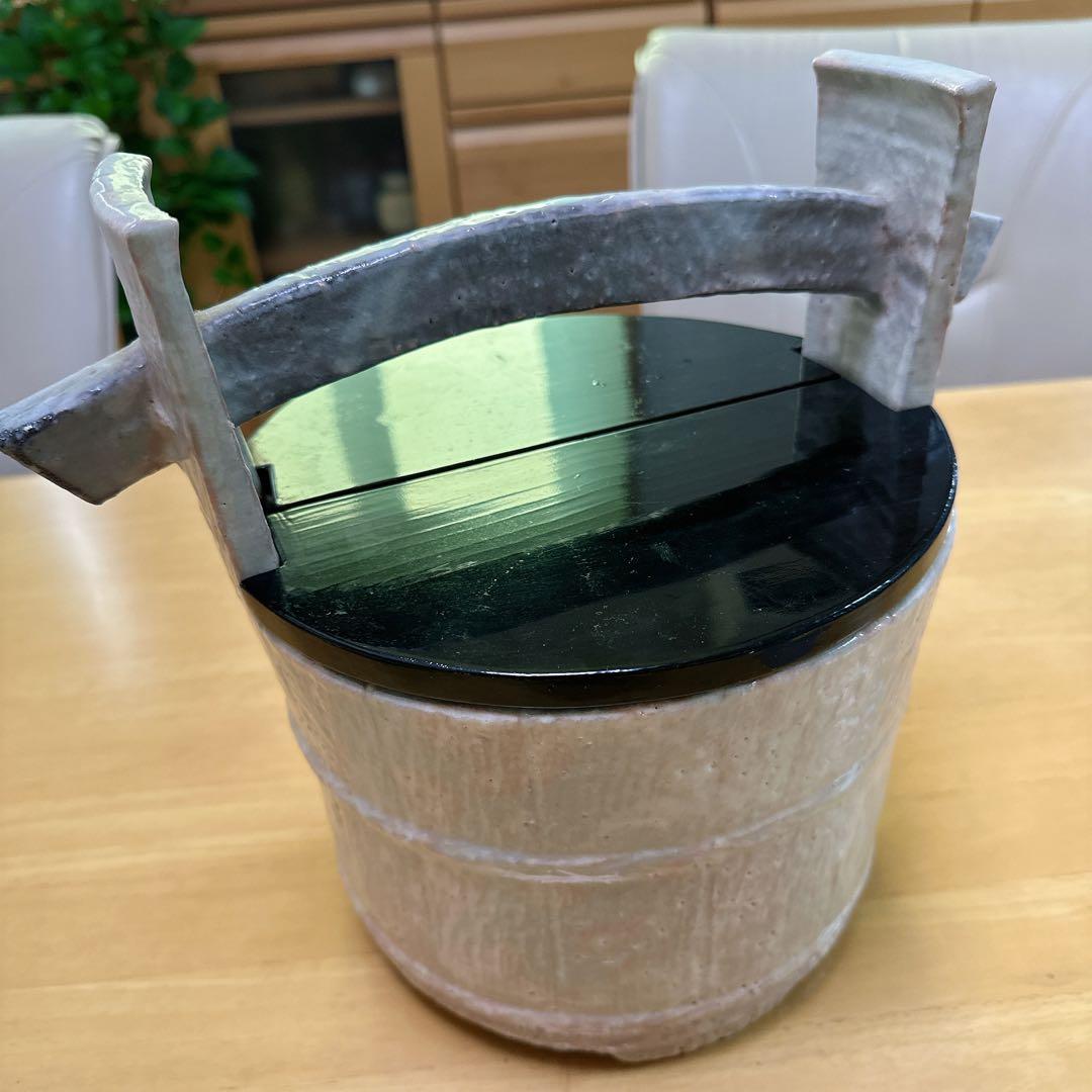 正規品 萩焼 姫焼 栄泉 骨董品 お宝 焼物 壺 花瓶 花びん 置物 桶 オケ