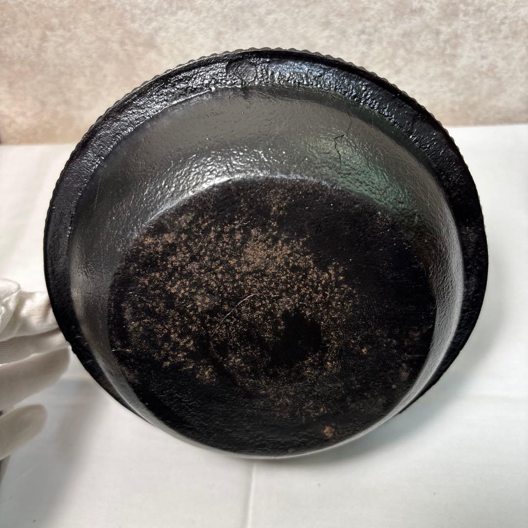 鉄瓶　旬利久作　アラレ模様　霰紋　大容量　2.2L 大型　南部鉄器　茶道具