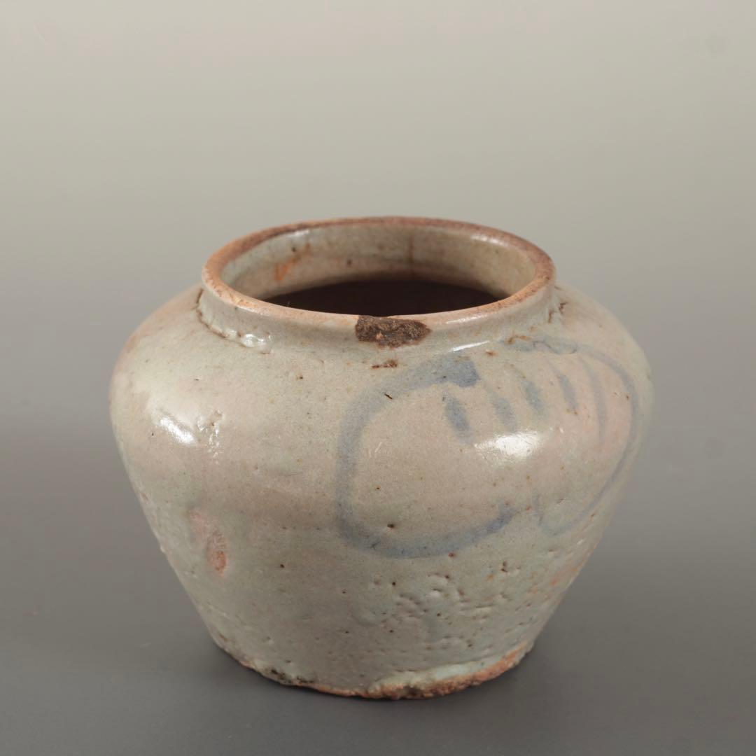 李朝 染付 小壺 朝鮮美術 壺 古道具 アンティーク 青花 茶道具