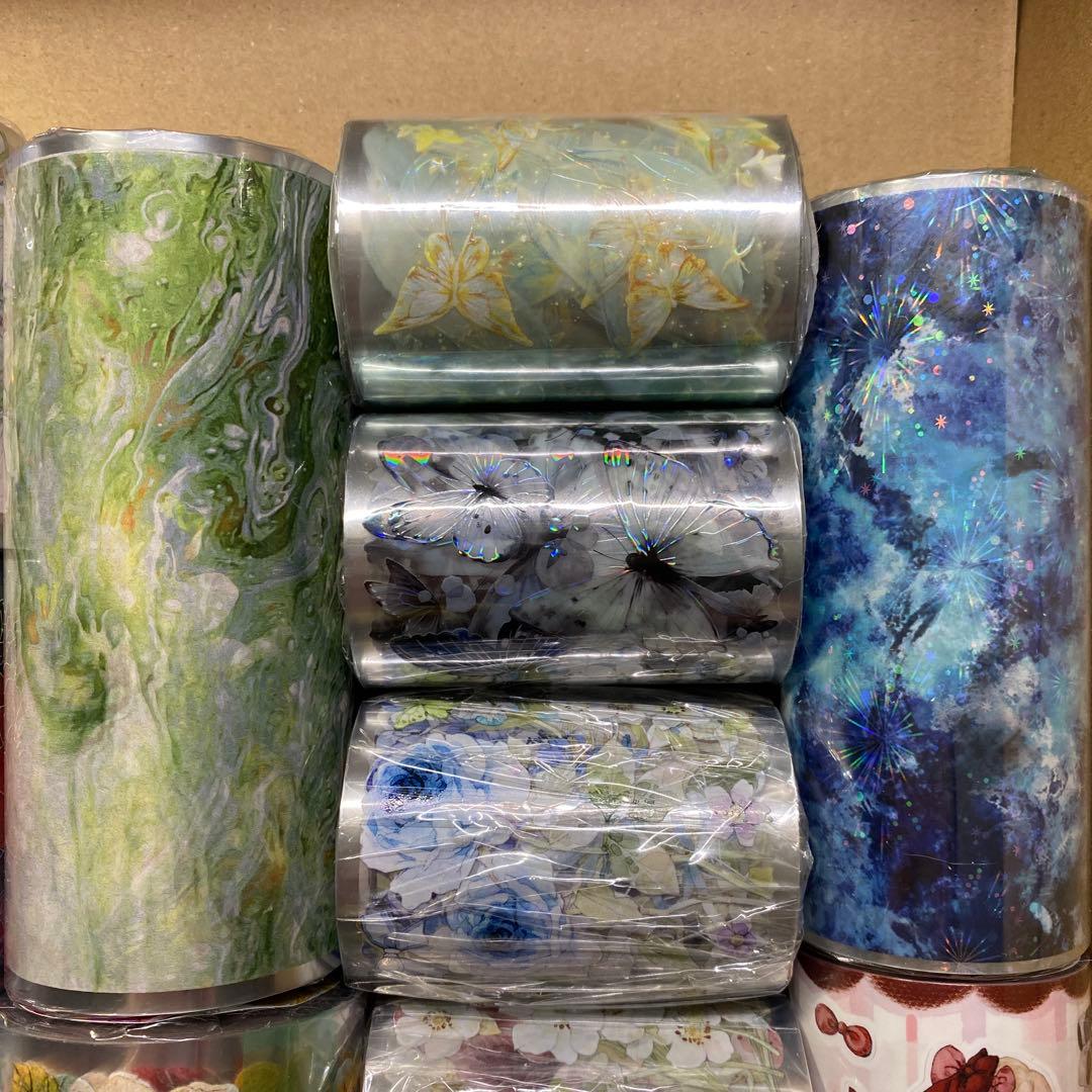 【セール❹】15本巻セット貝殻光PETマスキングテープ　人物/動物/お花/装飾系