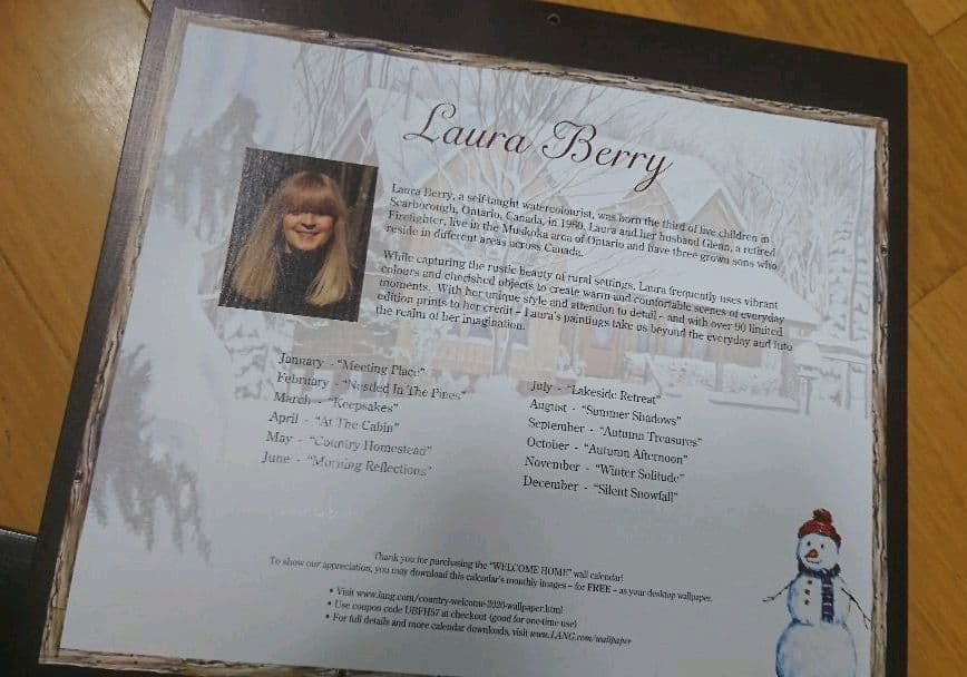 ラング カレンダー 2020 カントリー 風景画