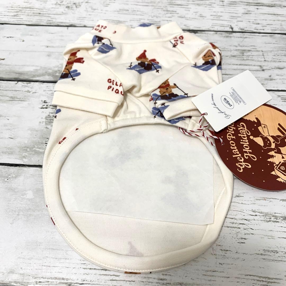 新品タグ付★ジェラートピケ 犬用服 スキーベア柄カットソー Sサイズ