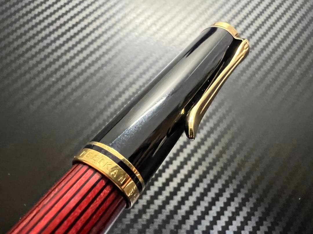 ペリカン スーべレーン M400 万年筆 F 細字 赤縞 レッド