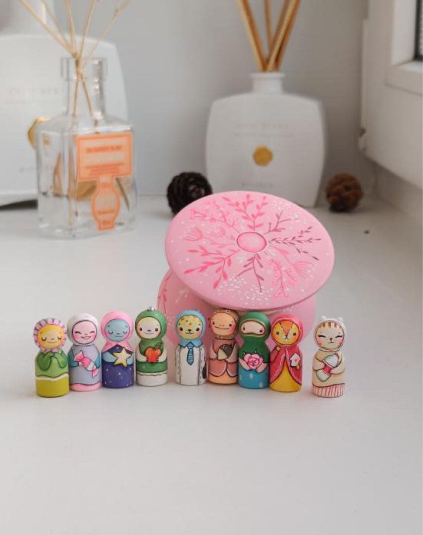 ひな祭りセール♪ロシア雑貨☆アニマルキット9個&Box付 マトリョーシカ