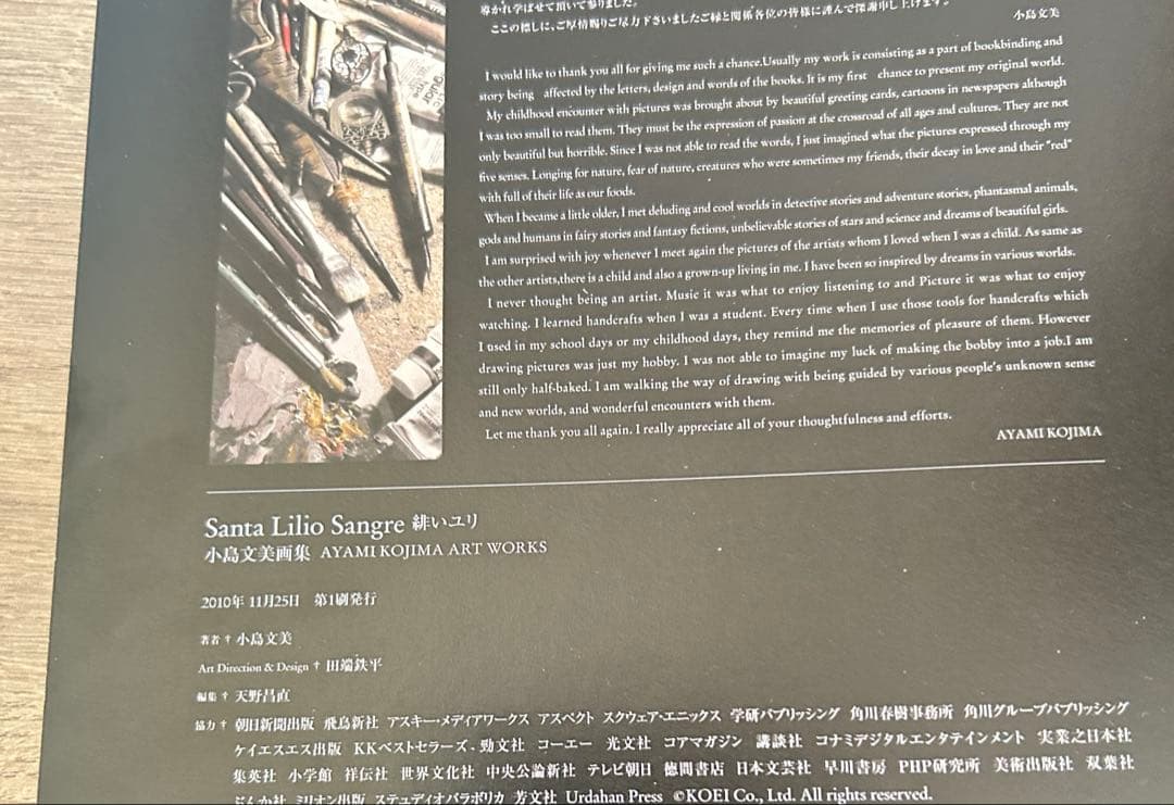 小島文美　画集　Santa Lilio Sangre　〜緋いユリ〜