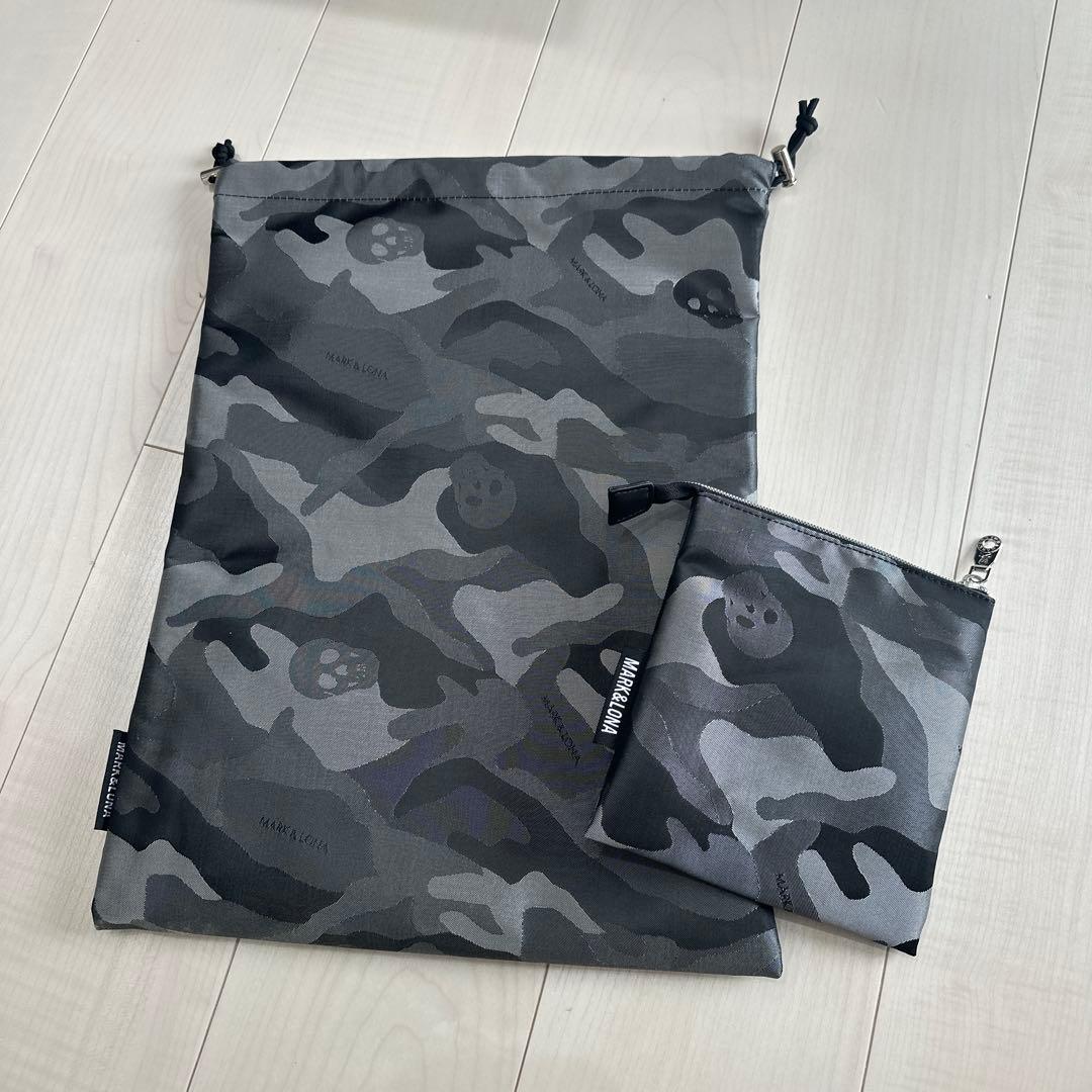 新品 ☆ MARK&LONA シューズバッグ ポーチ カモ ケース ノベルティ
