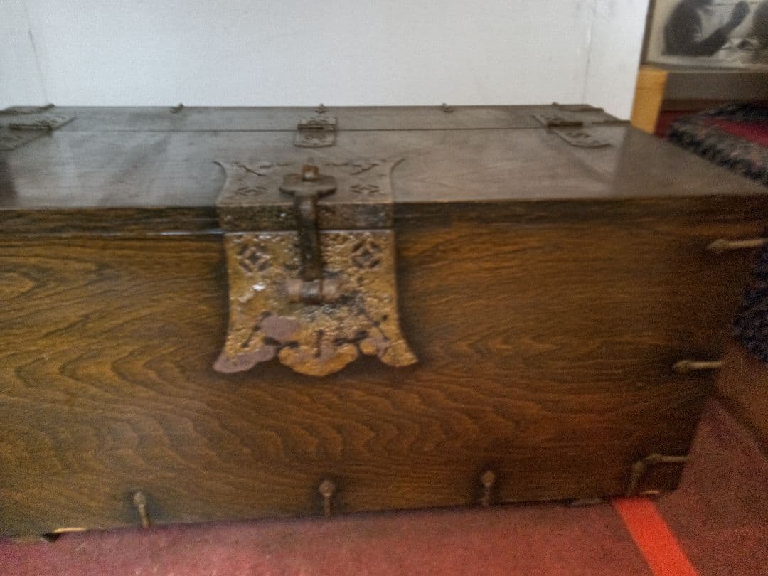 李朝家具　トンケ　木目調　木製アジアン収納箱