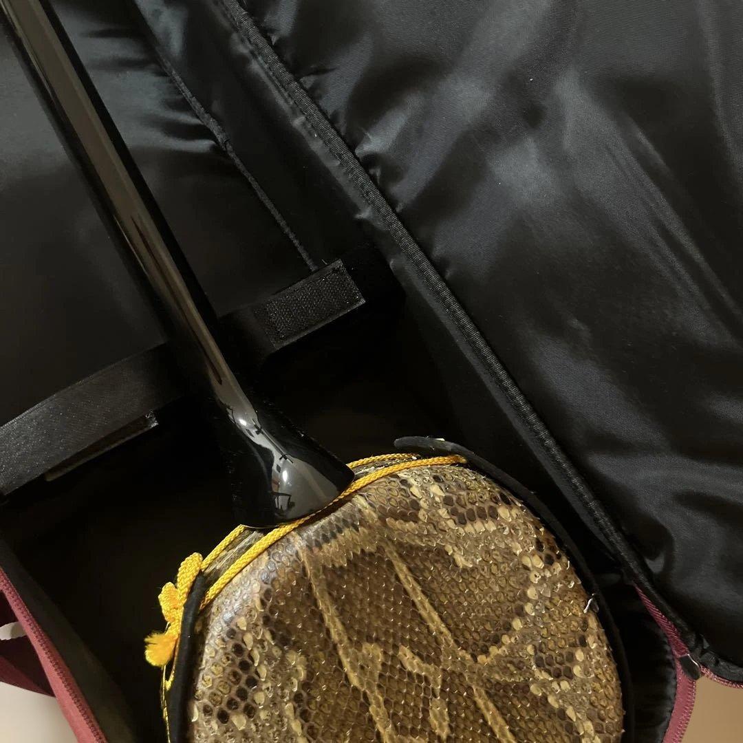 三線 本体 蛇の皮 ケース付き