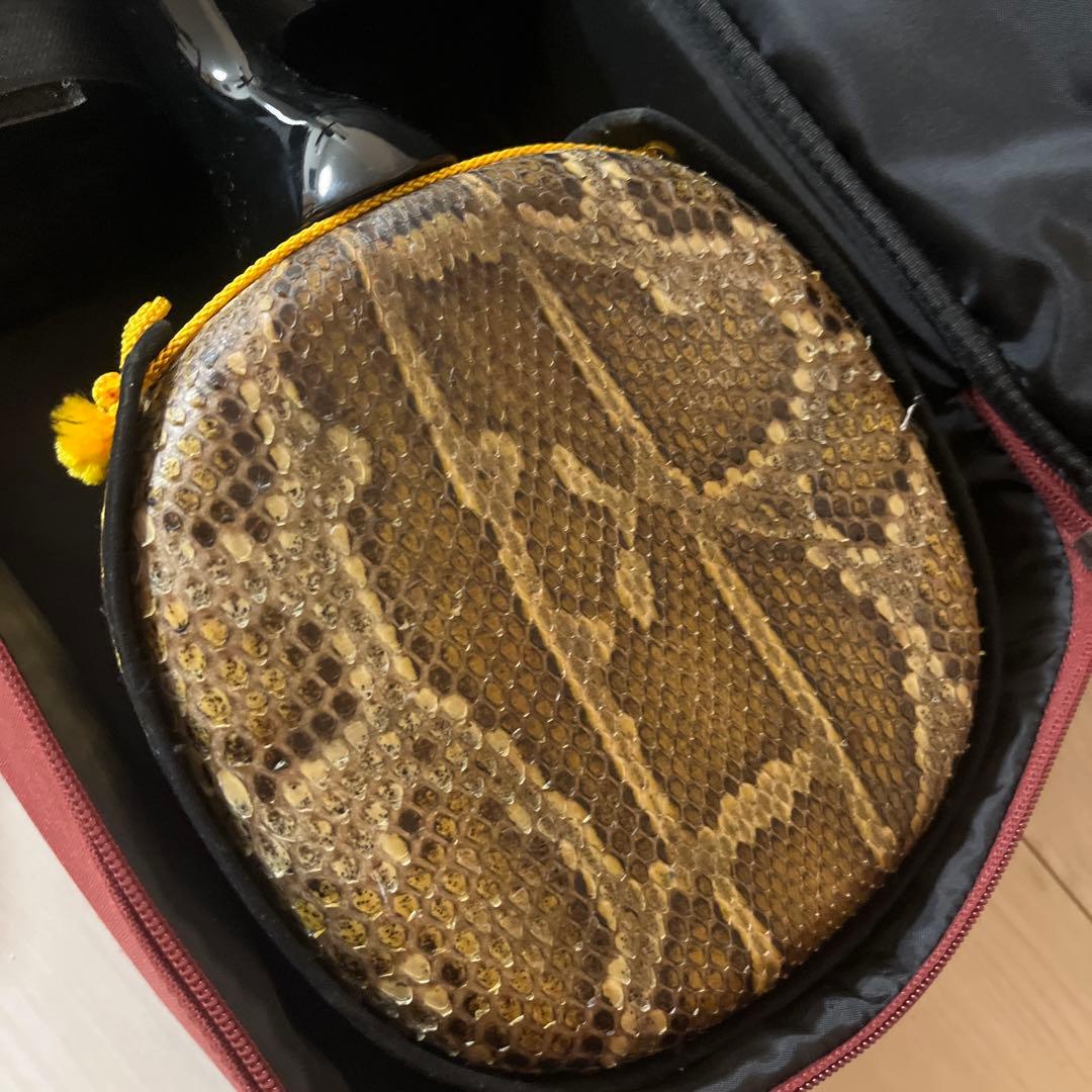 三線 本体 蛇の皮 ケース付き