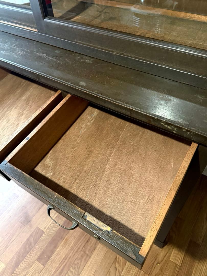 古家具 ガラス引戸 水屋箪笥