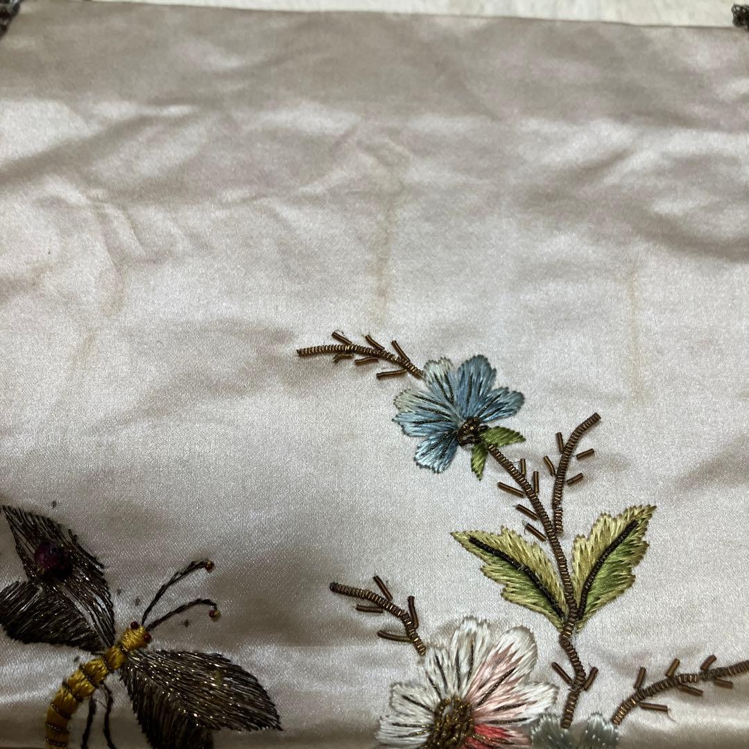 フランスアンティーク　刺繍　シルク　ケース