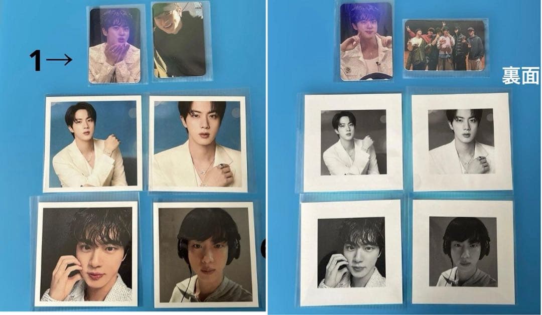 BTS JIN ロングステッカー•両面ホログラムフォトカード•ステッカー