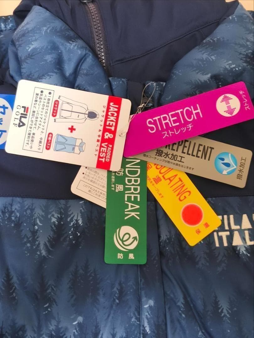 未使用 FILA GOLF LLサイズ レディース 中綿ベスト＋ブルゾン 紺LL