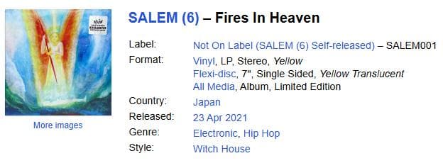 BIG LOVE限定 SALEM Fires In Heaven 美品 希少盤