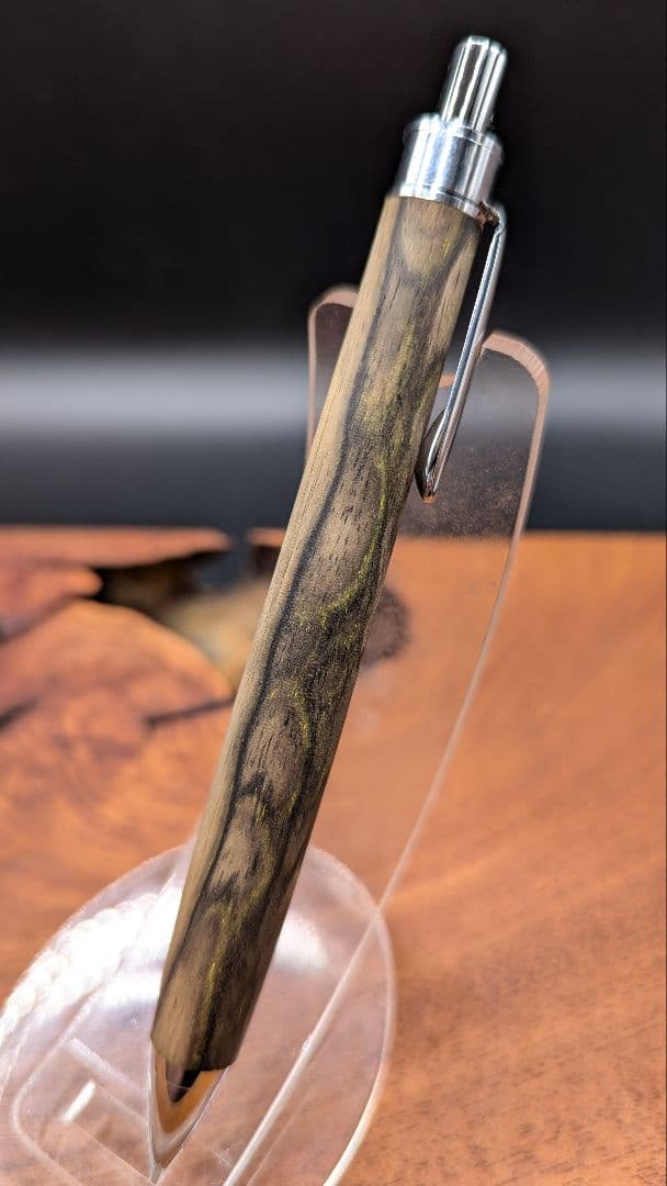 631特上　黒柿　孔雀杢　木軸シャーペン　ボールペン