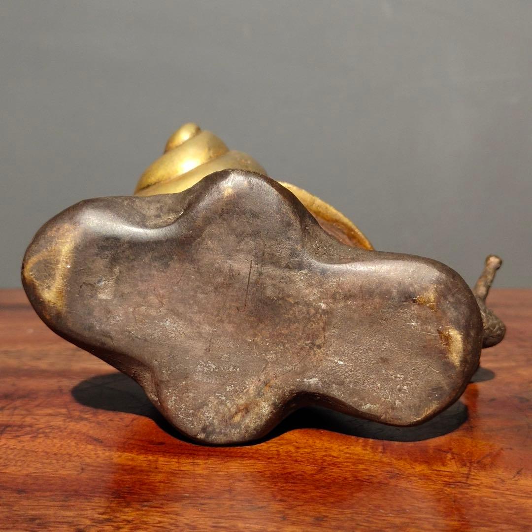銅製 文房置物　蜗牛（カタツムリ）銅製　筆置き