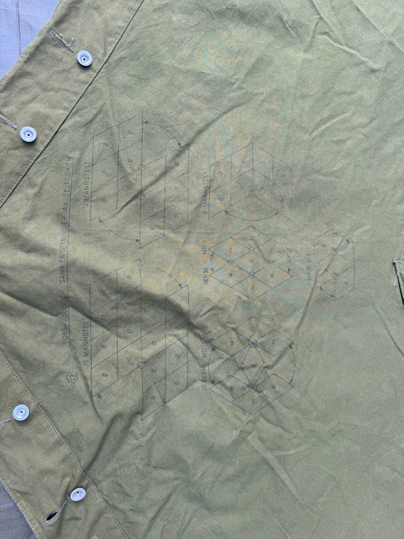 希少！ヴィンテージ　ノルウェー軍幕　8枚　ポール　アルミペグ付き