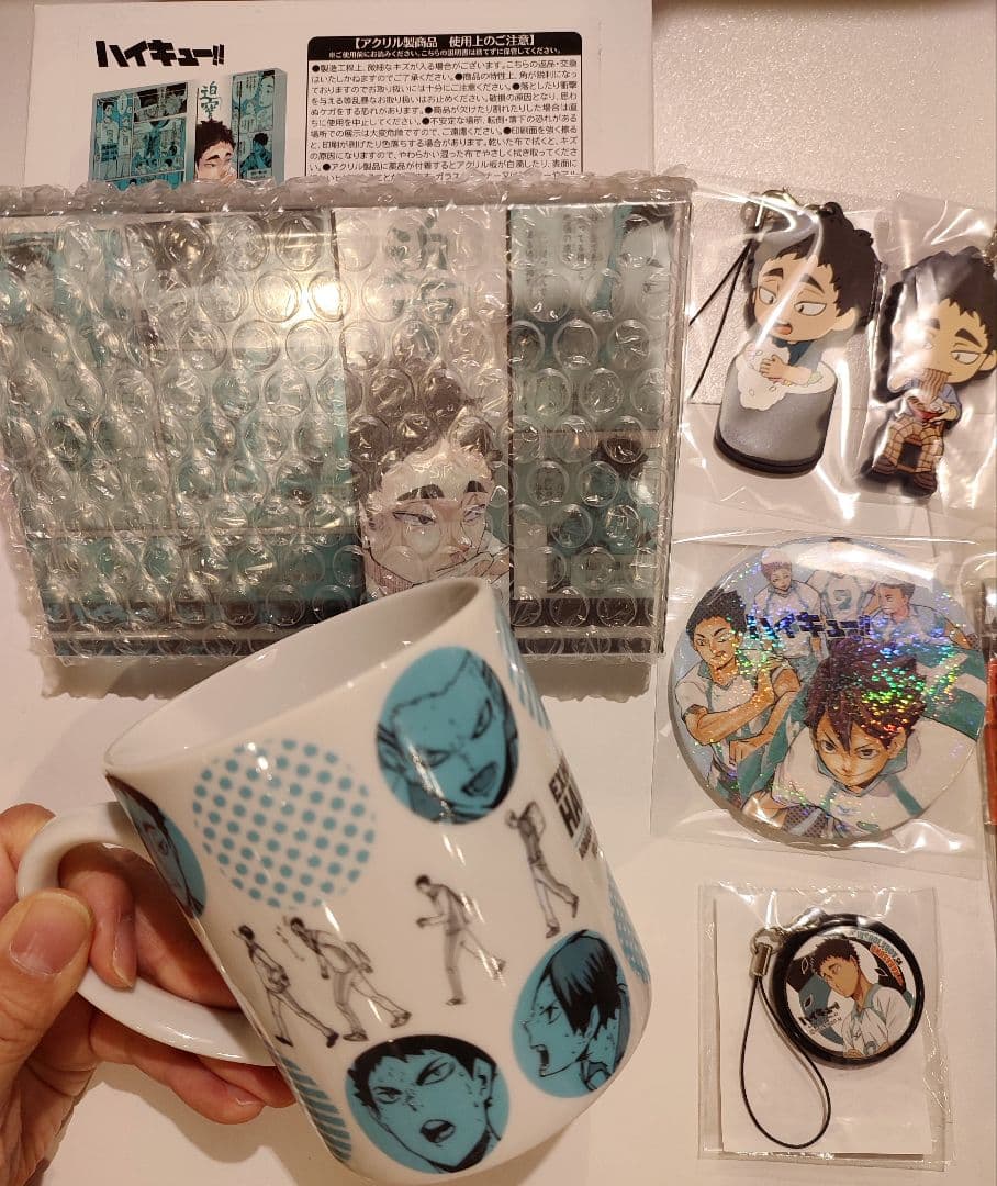 箱汚れ有　ハイキュー　松川一静　アクリルブロック　ハイキュー展マグカップ他