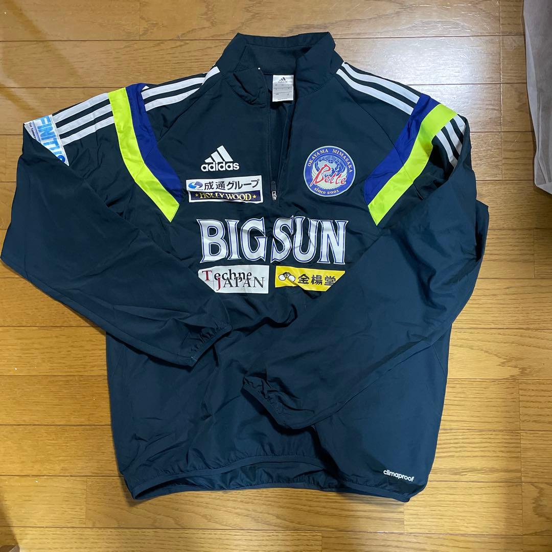 【支給品】adidas ネイビー　岡山湯郷Belle ピステ上下　Mサイズ