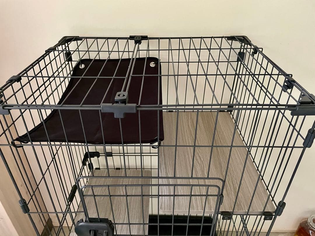 アイリスオーヤマ 猫 ケージ ミニタイプ 2段 ハンモック付き マットグレー