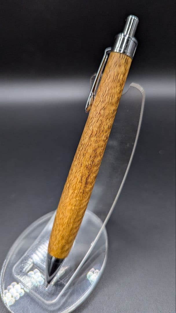 445ペン工房翌檜　極上　花梨　マイクロカーリー　虎杢　木軸シャーペン