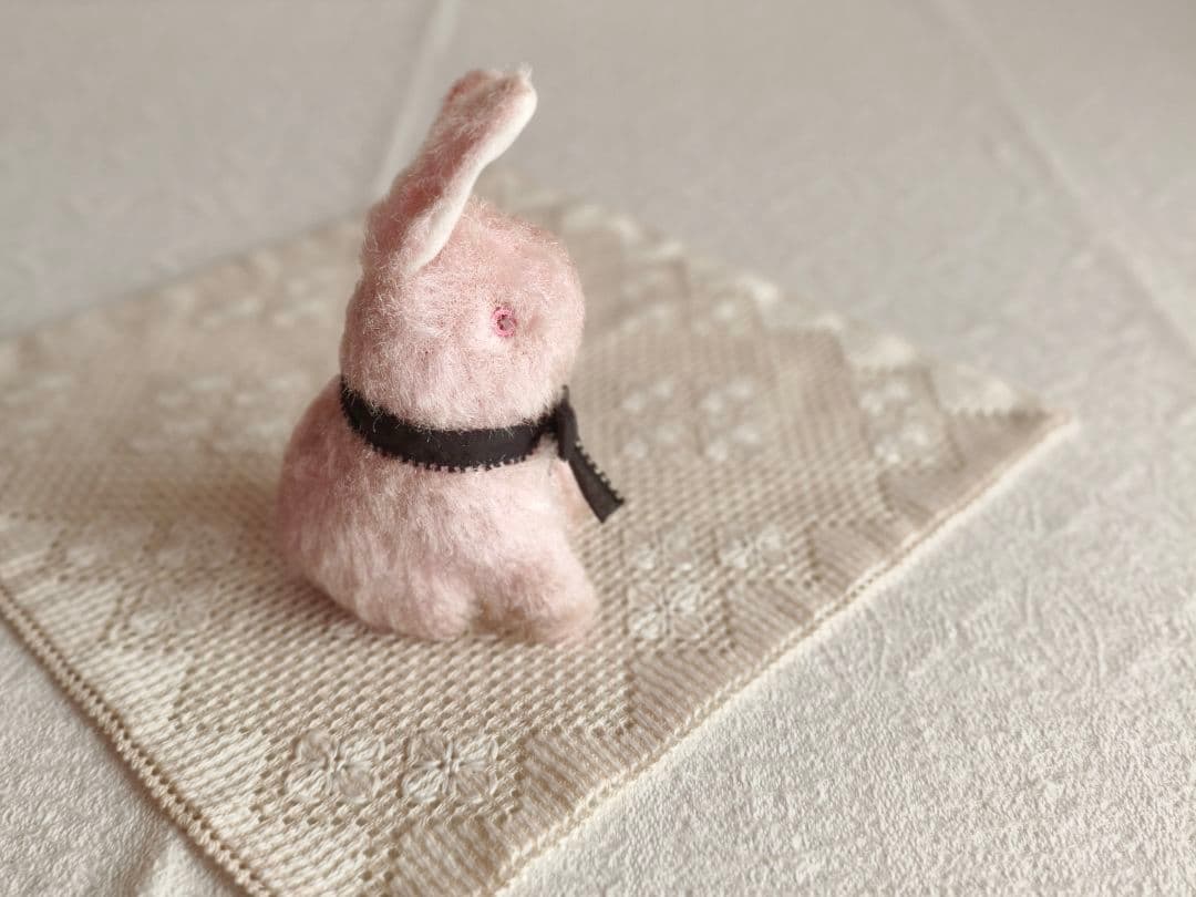 * vintage rabbit ୨୧ フォルムの可愛い ピンクの ウサちゃん