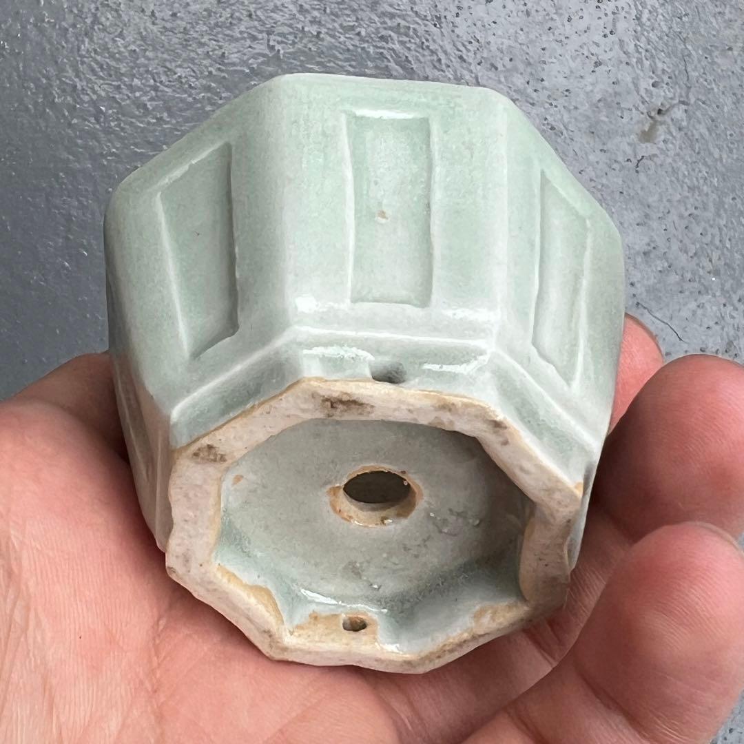 759.夢陶 額入八角鉢 盆栽鉢 豆鉢 5.6*5.9*3.8cm