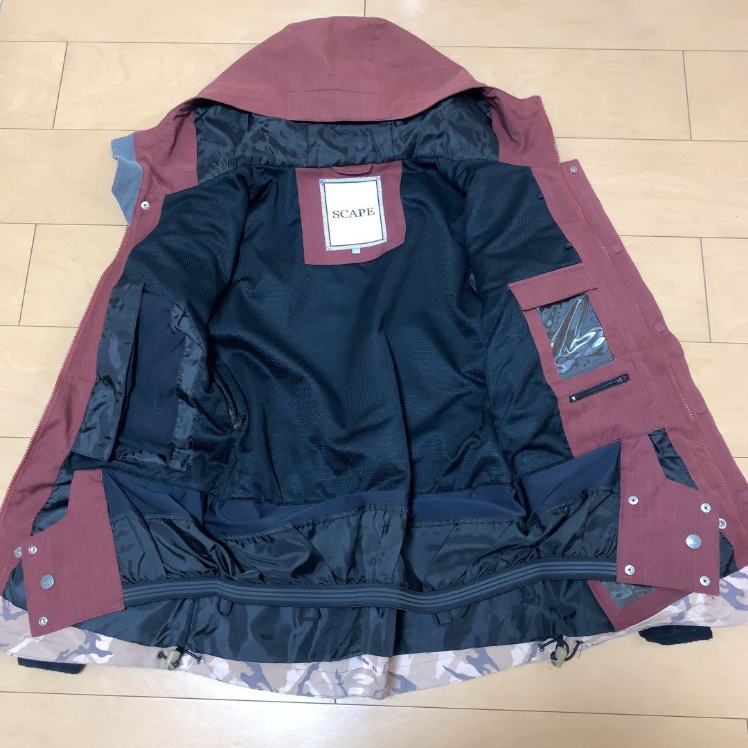 SCAPE スノーボード ジャケット レディース バーガンディ 迷彩 ムラスポ