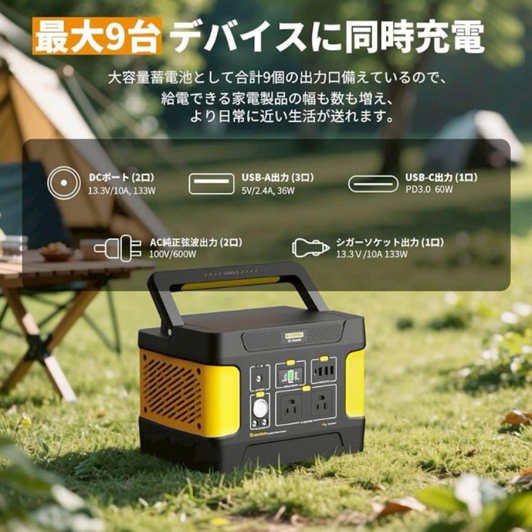 新品 EVOPOW E600 ポータブル電源 ポタ電 大容量 515Wh 防災
