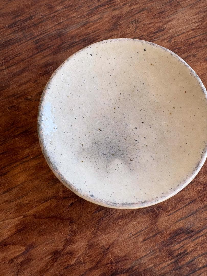 舩木研兒　白秞（粉引）高台小皿　４客セット