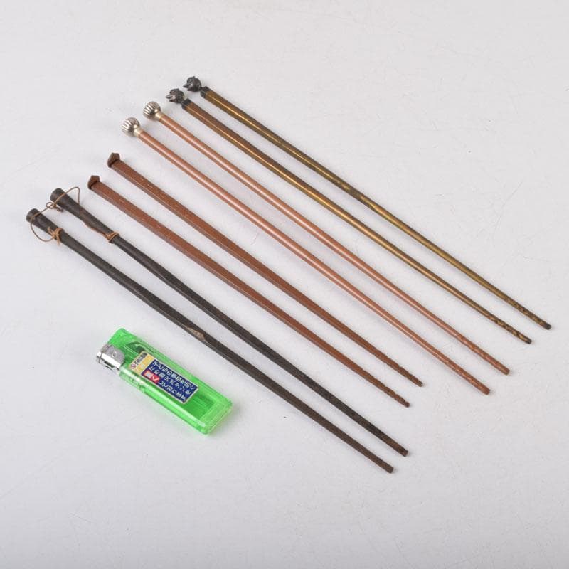 茶道具　古銅　菊鳥頭火箸　古鉄　火箸など　四種四組　C　8563