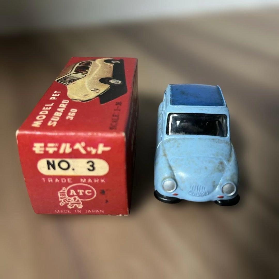 スバル 360 ミニカー 1/36 水色　モデルペット