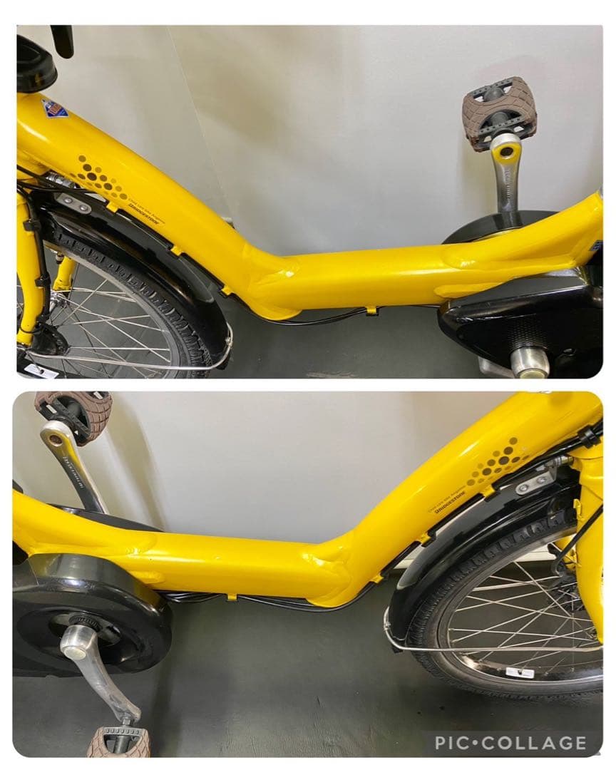 1年保証 ブリヂストン　20インチ　子供乗せ　黄色　3人乗り 電動アシスト自転車