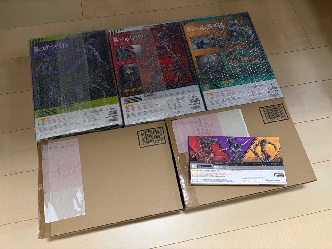 【未使用新品】LBUILD エヴァンゲリオン5体　+ 武装セット