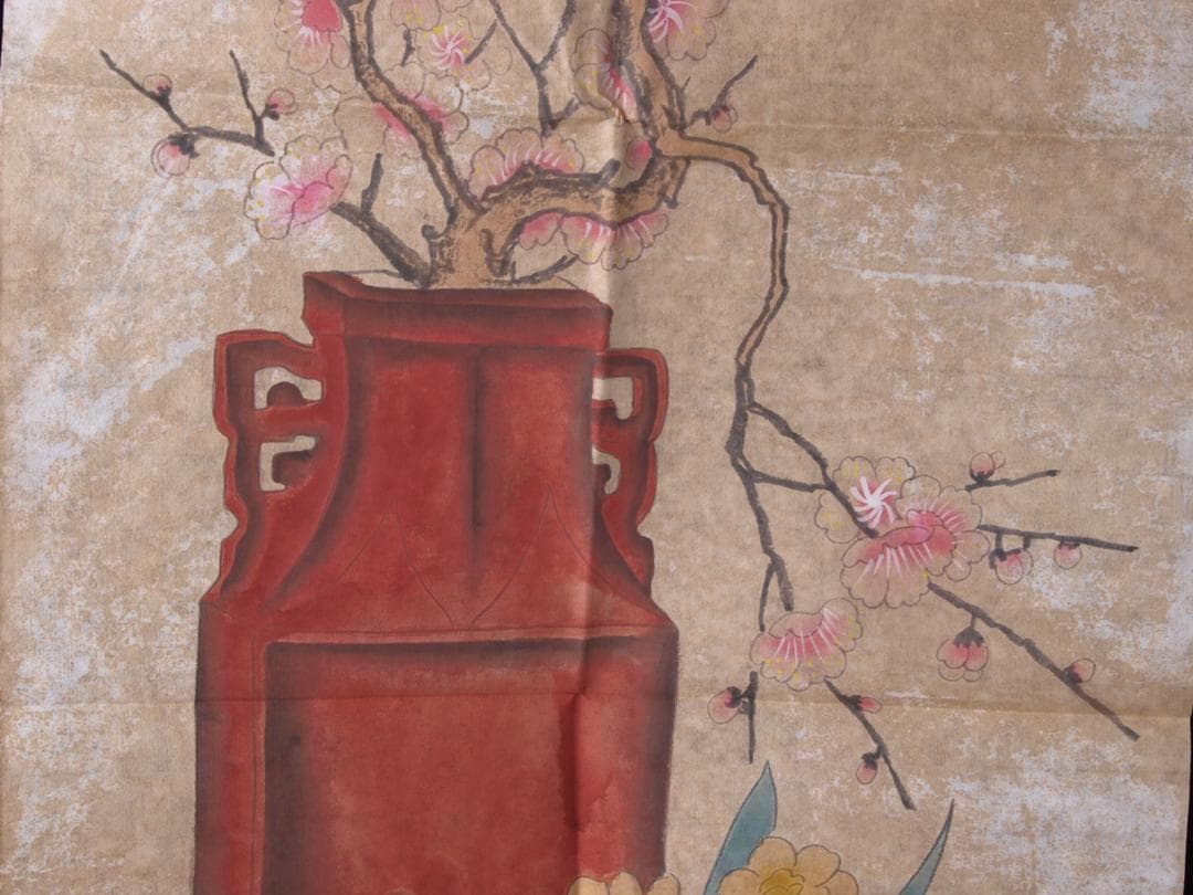 金陵博物院蔵出品　中国　清時代　肉筆水彩絵　唐物骨董品AK1872A12-3