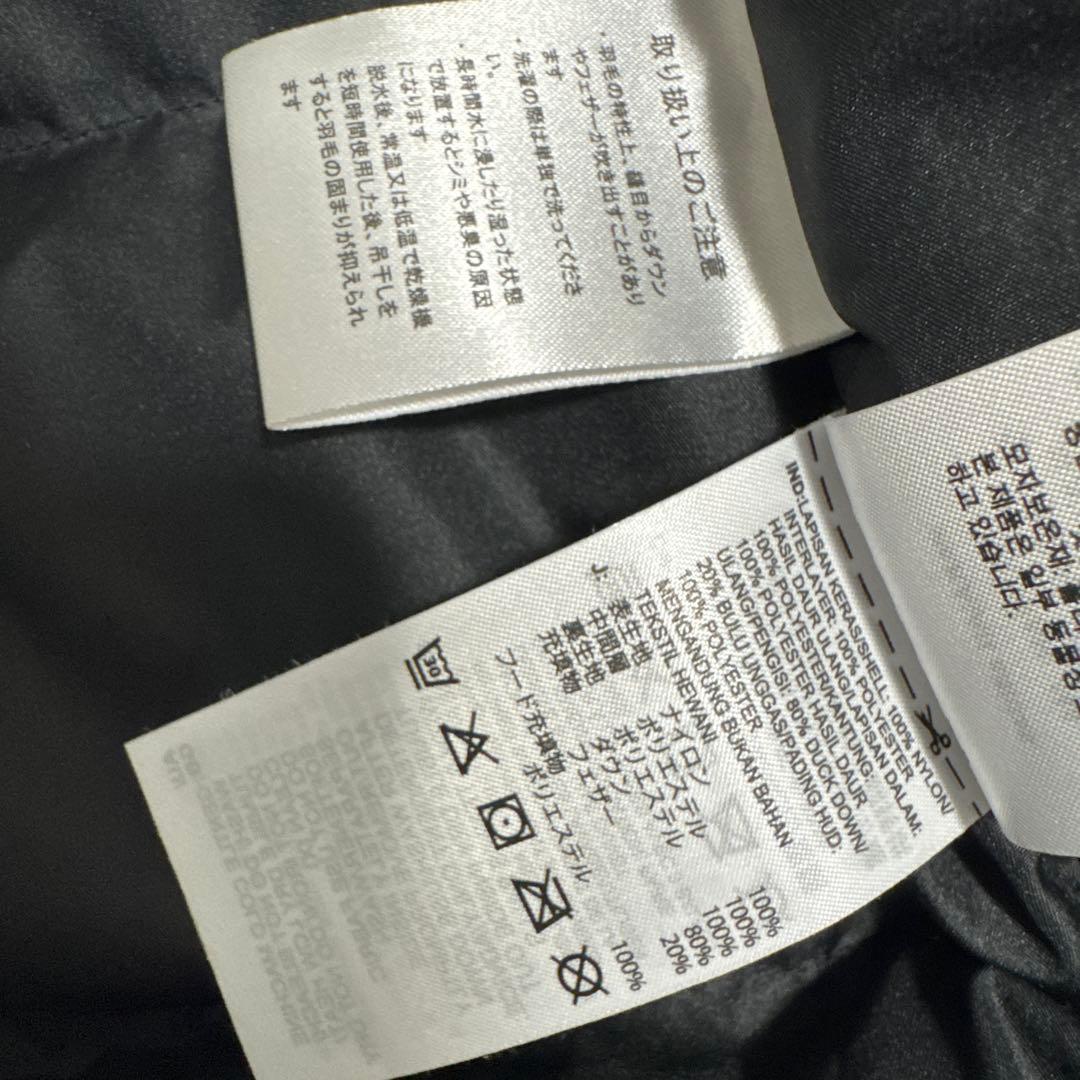 adidas フード付きダウンコート ブラック