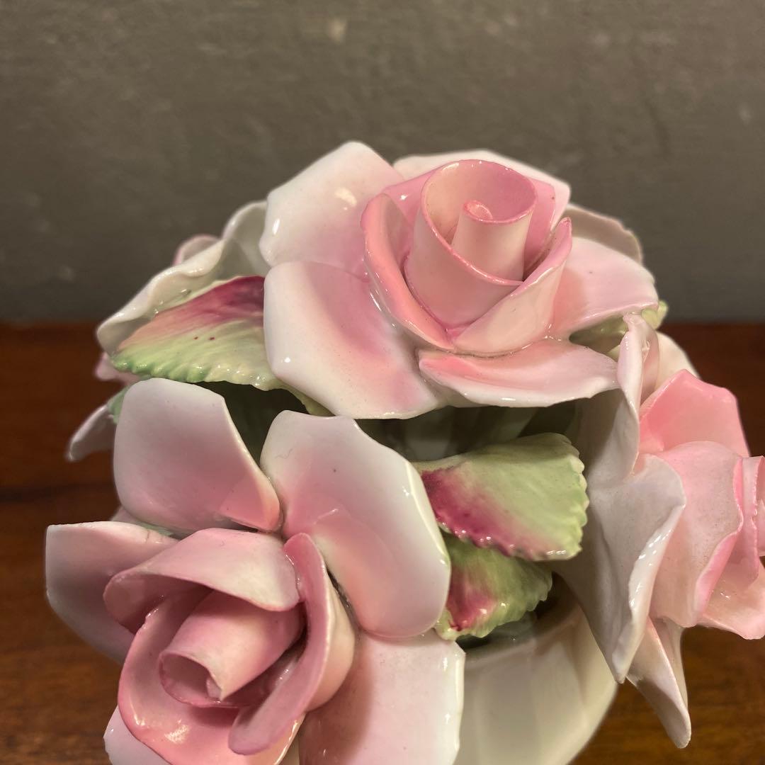 b 英国製E STRATFORD 陶器製バラ 花置物 オブジェ ギフト