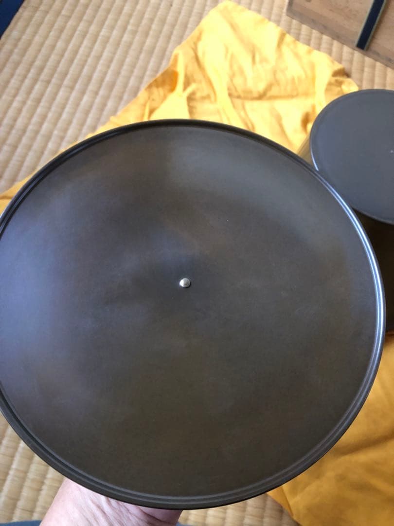 末広水指　南鐐摘　即中斎好　般若勘渓　氏作　共箱入