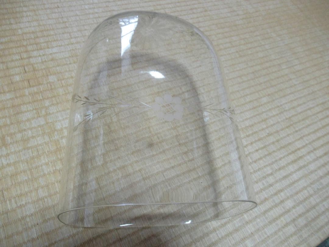 美品 希少 昭和初期◆草花（菊）デザイン切子 高級時計用ガラス製カバーケース