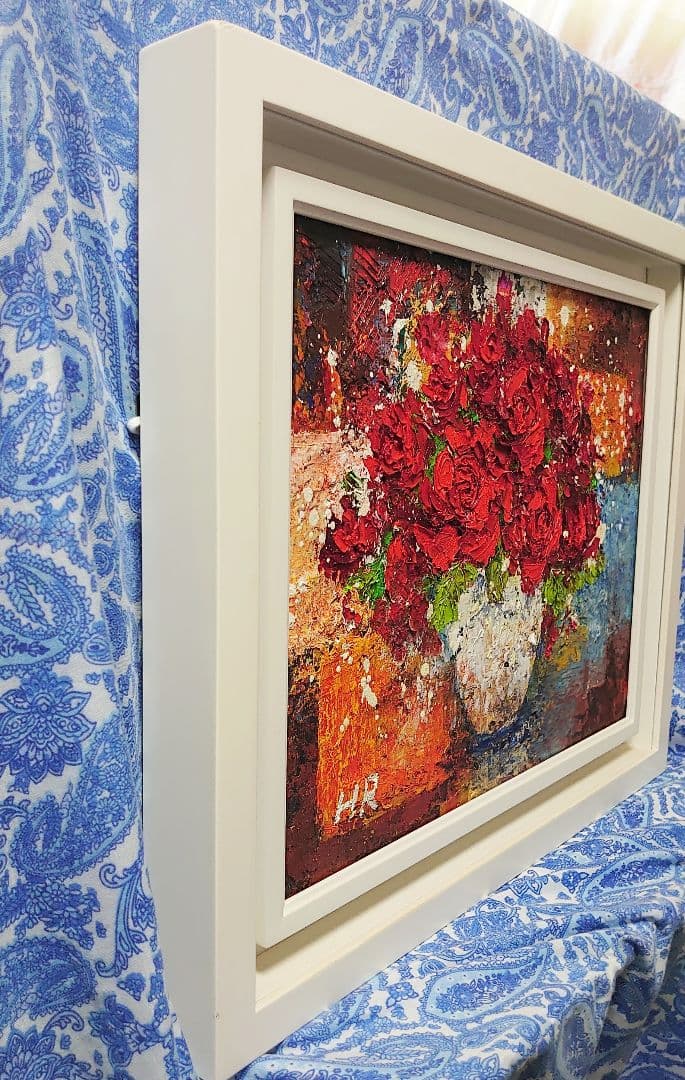 油絵 絵画【紅の薔薇】