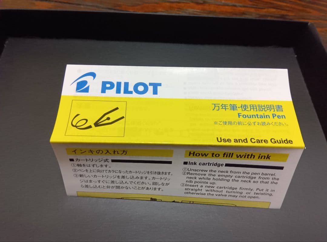 PILOT 木目調 万年筆 Bペン先 ケース付