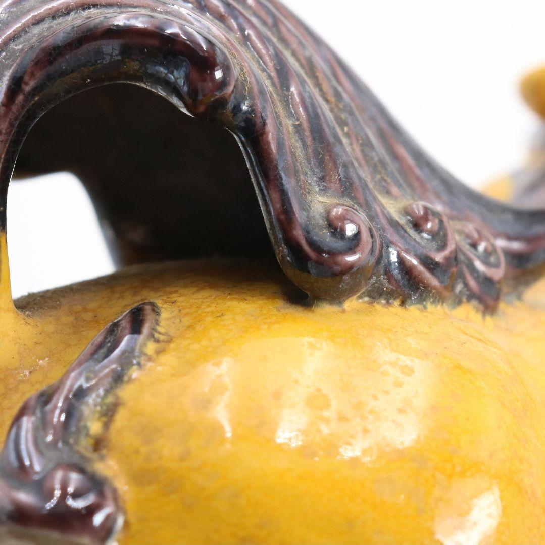 柳雨軒 二代 徳田八十吉作 深厚釉 獅子置物 九谷焼　共箱　C1023