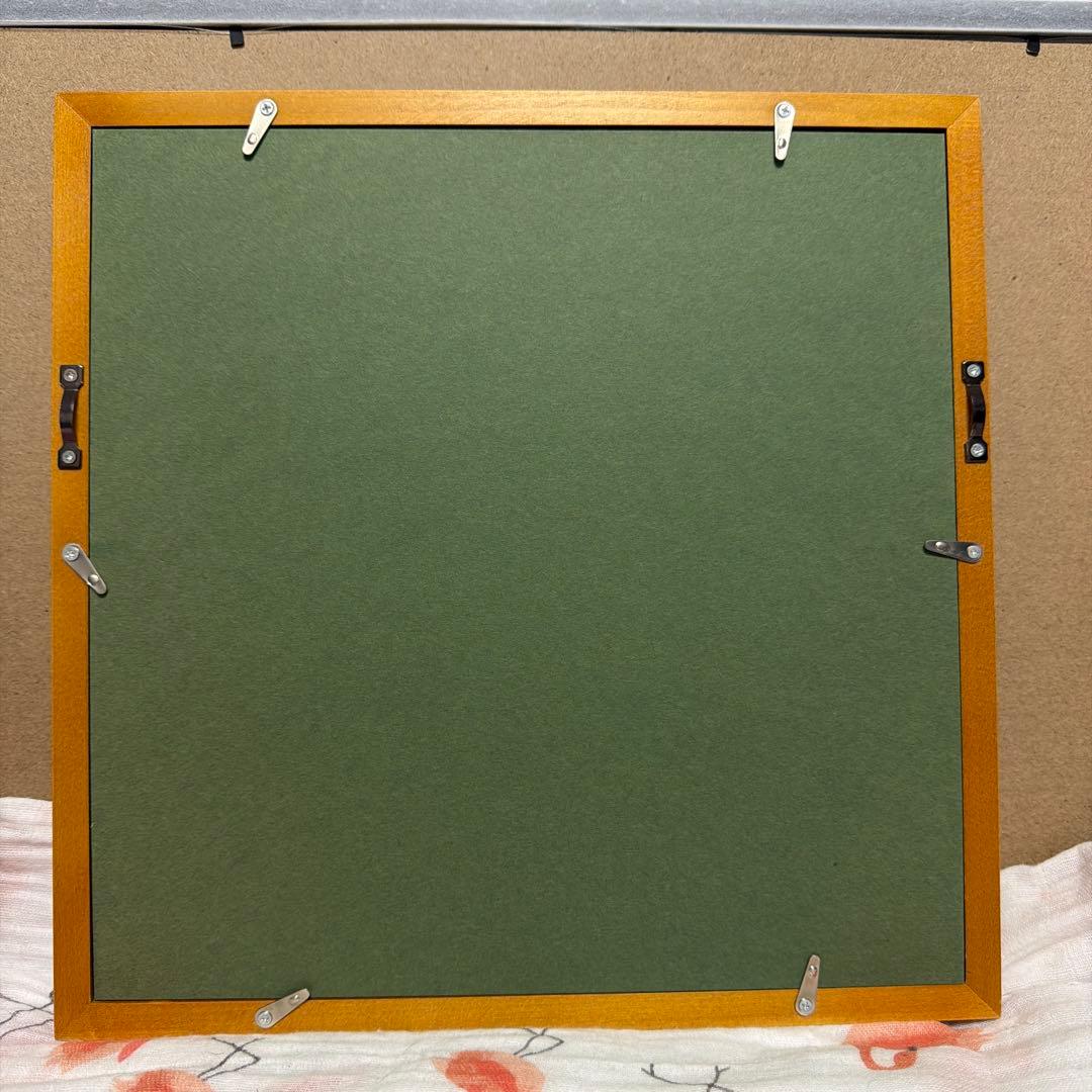 香蘭社 陶板画 額装 蘭 花絵 28cm 正方形 和風インテリア 美品