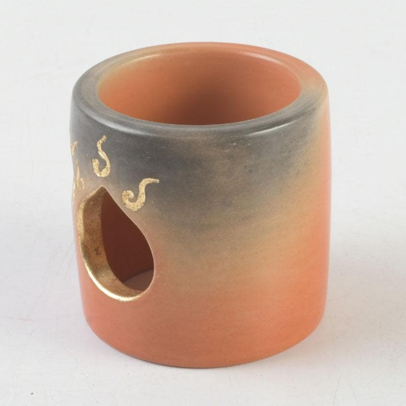 茶道具　雲華焼　風炉師　山崎宗元作　宝珠透かし蓋置　共布共箱　V　9667