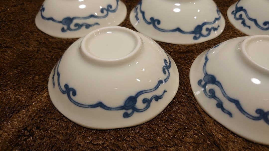 古伊万里　伊万里　染付　豆鉢　江戸期　蔵出し　５客