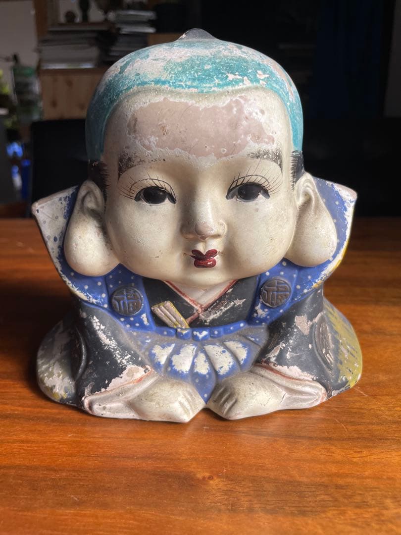 ヴィンテージ 骨董 福助 福助人形 陶器 置物 古物 商売繁盛