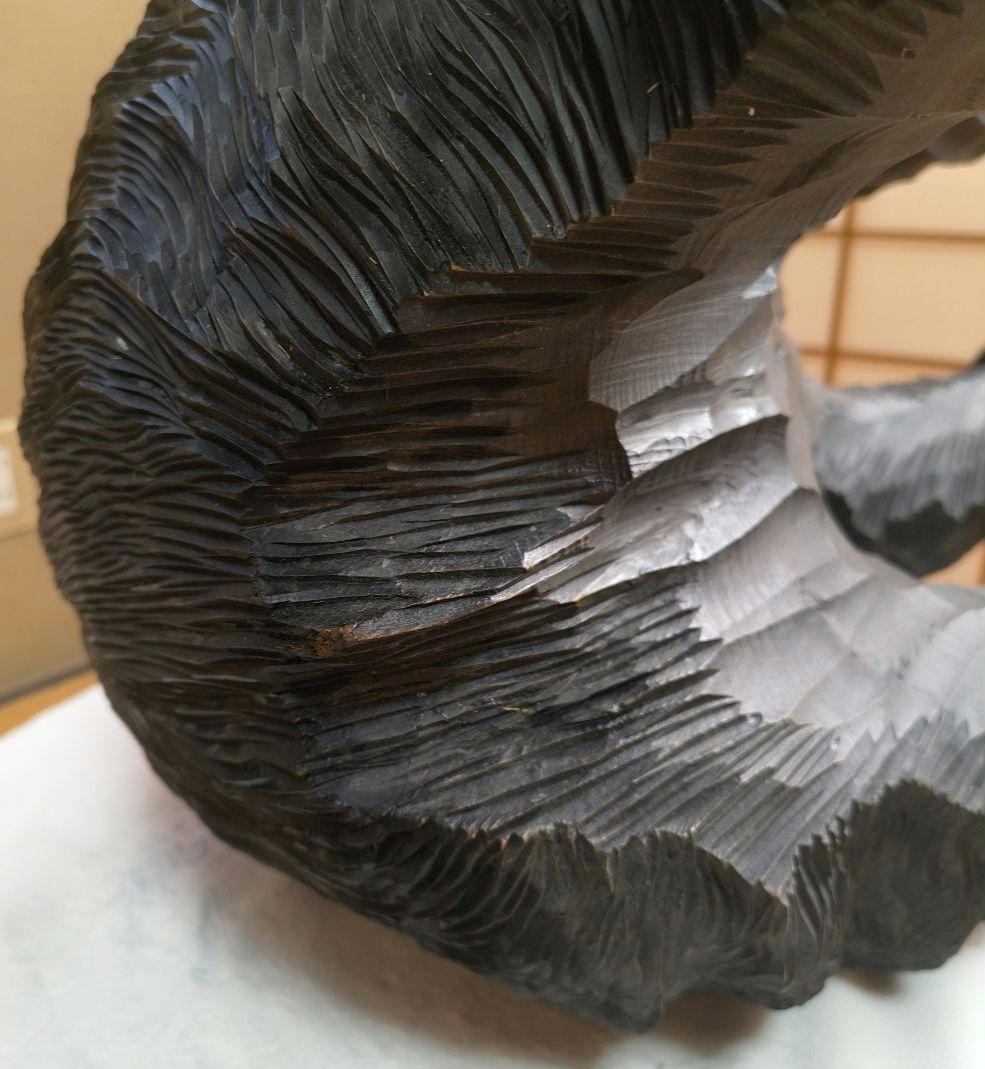 ひ*)様 【送料込み】特大 木彫り熊 熊の彫刻 木製 置物